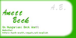 anett beck business card